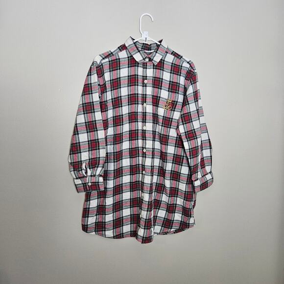 Lauren Ralph Lauren Plaid Pajama Shirt Sz Large - Picture 3 of 8